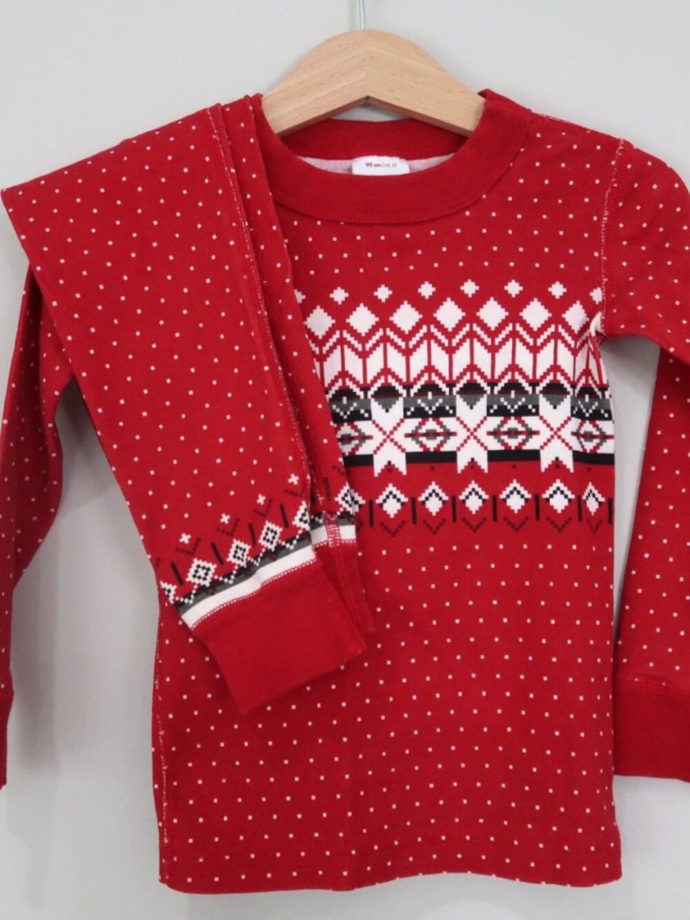 Kids Hanna Andersson Nordic Fair Isle Pajama Set Size 90 / 3T Christmas